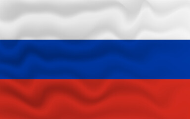 Wavy flag of Russia. Flag of Russia with a wavy effect. vector illustration