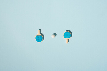 table tennis on a blue background