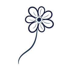 Isolated sketch of a flower Vector