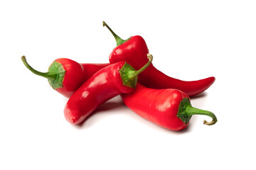 Red hot chili pepper isolated on a white background.