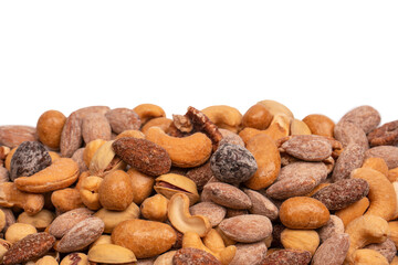 A group of almonds, pistachios, walnuts, macadamia, cashews.