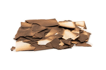 Burnt paper isolated on a white background.