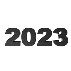 2023 year text 3D on a white transparent background