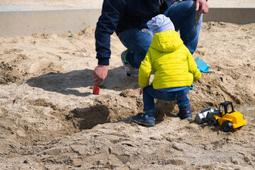 child playing with sand plucky, courage, risk, smile, profile, high, upwards, upward, extreme,...
