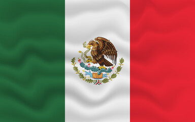 Wavy flag of Mexico. Flag of Mexico with a wavy effect. vector illustration