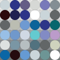 Color set. Abstraction. Checking the definition of color tone. Palette set. Abstract colorful circles in squares