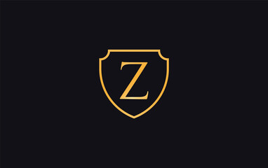 Shield protection symbol and royal luxury shield monogram design. shield protection logo with letters