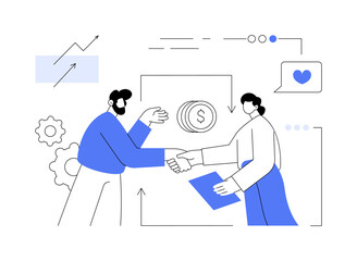 B2B marketing abstract concept vector illustration.