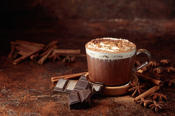 Hot chocolate with whipped cream.
