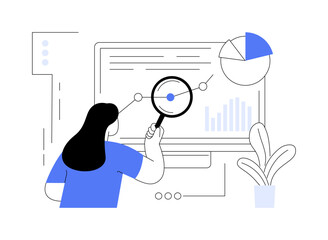 Digital auditing abstract concept vector illustration.