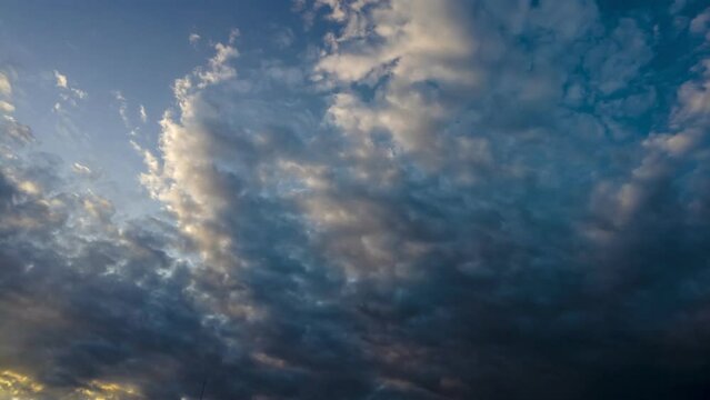 Time lapse of morning clouds in blue sky ib Brazil
