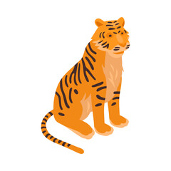 Circus Tiger Isometric Composition