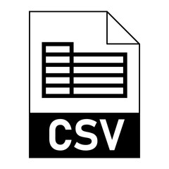 Modern flat design of CSV file icon for web