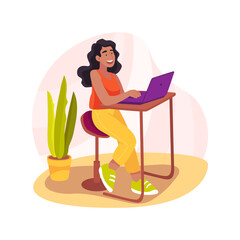 Interactive textbook isolated cartoon vector illustration.