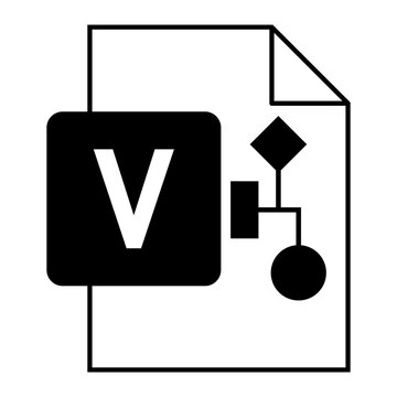 Modern flat design of logo VSD visio drawing file icon