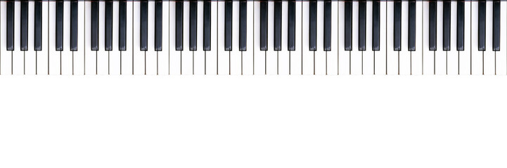 Endless keyboard. Seamless loopable piano keys pattern isolated png with transparency - 553823523