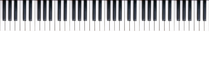 Endless keyboard. Seamless loopable piano keys pattern isolated png with transparency