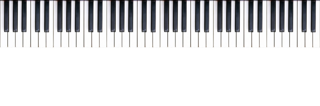 Endless keyboard. Seamless loopable piano keys pattern isolated png with transparency