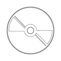 Simple illustration of compact disk or hard drive disc Personal computer component icon