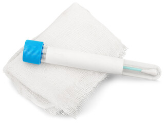 Tube containing a swab sample that has tested on COVID