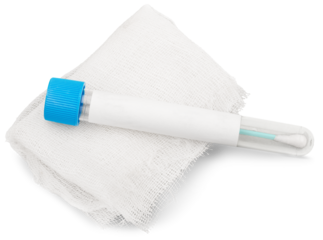 Tube containing a swab sample that has tested on COVID