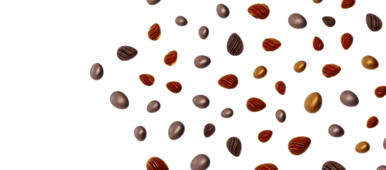 Easter horizontal border with gold eggs