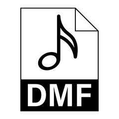 Modern flat design of DMF file icon for web