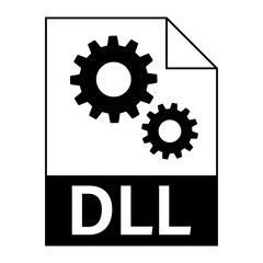 Modern flat design of DLL file icon for web