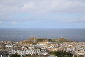 Fototapeta na wymiar View to St Ives in Cornwall at Atlantic ocean, England Great Britain