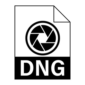 Modern flat design of DNG file icon for web