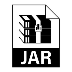 Modern flat design of JAR archive file icon for web