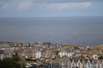 Fototapeta premium View to St Ives in Cornwall at Atlantic ocean, England Great Britain