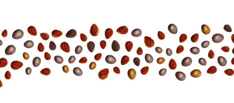 3d render illustration. Set of chocolate easter eggs