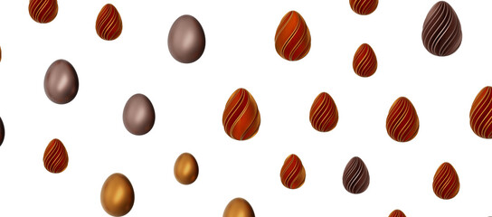 Fototapeta na wymiar 3d render illustration. Set of chocolate easter eggs