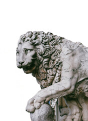 Lion at Loggia dei Lanzi Image PNG image transparent background, Piazza della Signoria, Florence, Italy. Renaissance of statue 1600 by Flaminio Vacca.