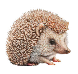 Cute tiny adorable hedgehog animal on a transparant background