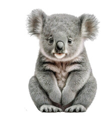 Cute tiny adorable koala bear animal on a transparant background