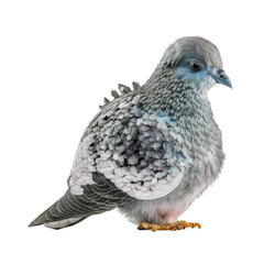 Cute tiny adorable pigeon animal on a transparant background