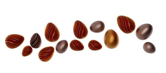 golden easter eggs; 3d rendered illustration