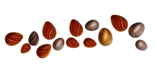 golden easter eggs; 3d rendered illustration