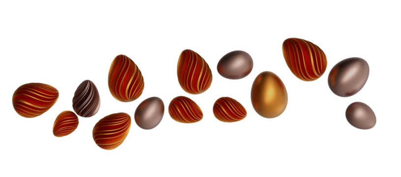 golden easter eggs; 3d rendered illustration