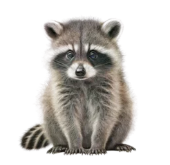 Fotobehang Cute tiny adorable racoon animal on a transparant background © Alan