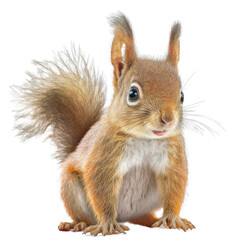 Cute tiny adorable squirrel animal on a transparant background - obrazy, fototapety, plakaty