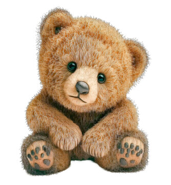 Cute tiny adorable teddy bear on a transparant background