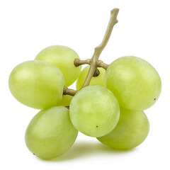 Close-up of delicious green grapes, isolated on white background