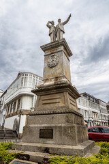 Fototapeta na wymiar Statue of the Hermanos Garcia Naveira brothers at Betanzos, Coruna, Galicia, Spain.