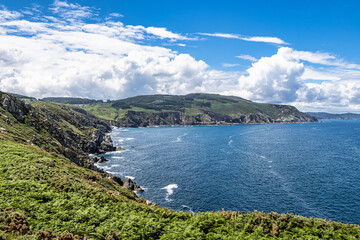 Atlantic Ocean landscape at Estaca de Bares peninsula coast. Province of A Coruna, Galicia, Spain.