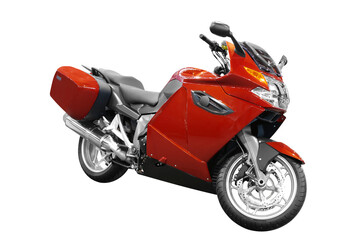 red fast motorbike transparent
