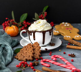 christmas treat and hot chocolate 