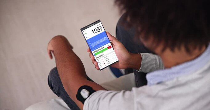 Patient Using Remote Continuous Glucose Blood Sugar